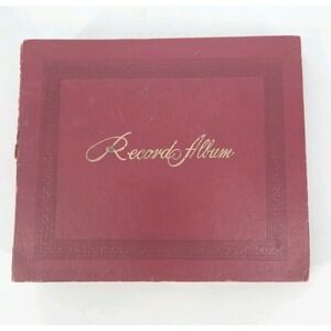 Vintage Record Album Storage Book Red Faux Leather DECCA Index Case Holder 25571